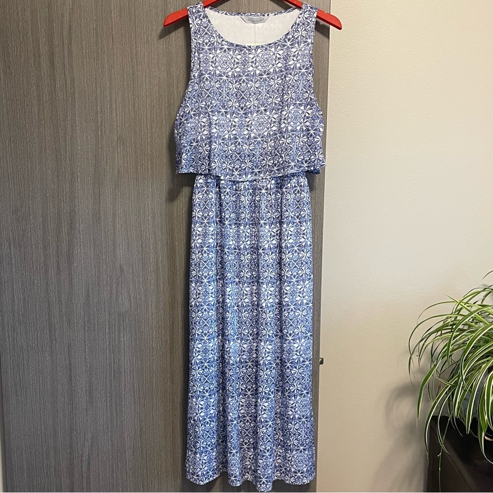 NWT Keren Hart Maxi Sun Dress - Blouson Layer & Geometric Pattern - Small